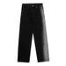 Nordmann American High Street Black Jeans Men Patchwork Contrast Color Casual Loose Straight Versatile Cool Workwear Long Pants_mkmklike.com