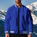 Cross-Border Foreign Trade Autumn Winter American Style Stand Collar Baseball Long Pants Fleece-Lined Casual Jacket_mkmklike.com
