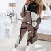 Women's Clothing 2024 new two piece set contrast color printing long sleeved round neck casual fashion suit_mkmklike.com