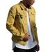 Northfold Spring And Autumn New Korean Style White Stretch Jacket Slim Fit Long Sleeve Yellow Coat Men's Denim Clothing_mkmklike.com