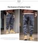 Men's Clothing American Retro Distressed Washed Cargo Jeans Trendy Multi Pocket Denim_mkmklike.com