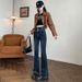 Wholesale Dropshipping Of Women's Ultra-high-waisted Flared Jeans With Fleece Lining, Designed A Slimming Effect,_mkmklike.com
