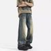 American Trendy High Street Jeans Men's Summer Thin Cleanfit Washed Straight Slightly Pulled Casual Long Pants_mkmklike.com
