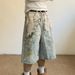 Men's American Hip Hop Casual Straight Leg Loose Denim Shorts High Street Wide Leg Capri Pants New Summer 2026 Style_mkmklike.com