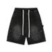 Men's Summer Heavyweight Denim Cargo Shorts Blue with Large Patches in Stock_mkmklike.com
