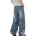 American High Street Retro Washed Boys And Girls Wide-leg Trousers Loose Straight Jeans Trendy_mkmklike.com