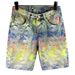 Men's American Streetwear 5 Inch Jacquard Denim Shorts Colorful Casual Cargo for Summer_mkmklike.com