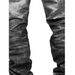 Men's Stacked Denim Jeans – Raw Hem Black Wash With Streetwear Edge (S-2xl) Black Enzyme Wash All-Day Comfort_mkmklike.com