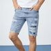 Men's Stretch Ripped Jeans New Style Five Point Pants Trendy Versatile Shorts_mkmklike.com
