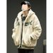 Men's Hoodie Winter New American Retro Hip-Hop Letter Hooded Jacket Couple Trendy Brand Thickened Lamb Wool Coat_mkmklike.com