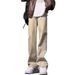 Yellow Mud Washed Jeans Men's Autumn And Winter New Cleanfit Pants American High Street Straight Scimitar Slightly Pulled Pants_mkmklike.com
