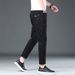 Black Men's 2025 New Style, 9% Non Fading Pure Cotton Elastic Korean Version Slim Fit And Cool Straight Leg Jeans_mkmklike.com