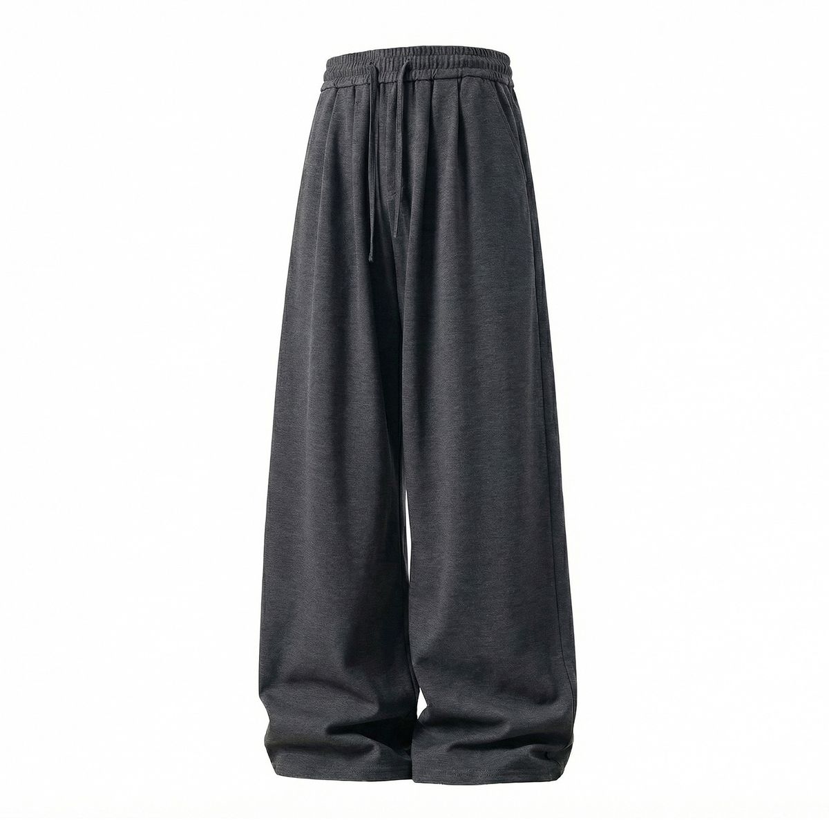 Men's 3D Pleated Casual Pants – Lightweight Loose Fit Straight Leg Trousers, Retro Minimalist Style (Black/Rice Gray/Brown, M-XXXL)_mkmklike.com