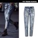 Women's Clothing Mid Waist Loose Straight Denim Nine Point Pants Popular Metallic Color Embroidered Beads Washed Old Holes_mkmklike.com