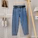 Women's Summer Thin Straight Leg Cropped Denim Jeans Casual Slimming Loose Carrot Pants Harem Dad Style 2025 New_mkmklike.com
