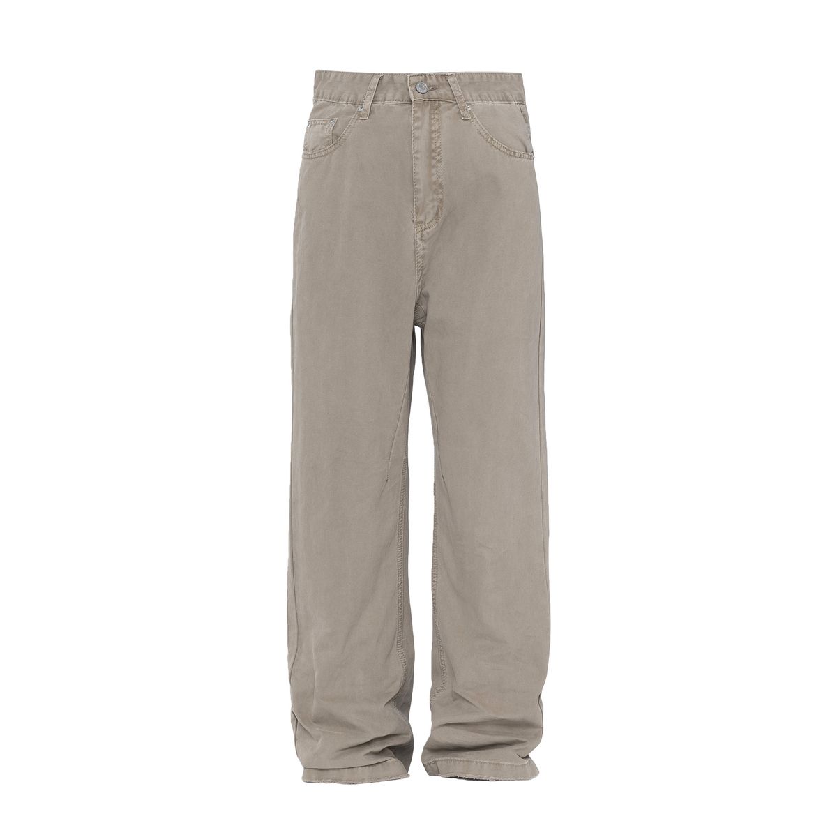 Men's Clothing Distressed Scraped Edges Damaged Retro Straight Leg Pants Stacked Wide Leg Workwear Jeans_mkmklike.com