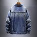 Men's 2025 New Trendy Loose Workwear European And American Street Retro Denim Jacket Spring Autumn_mkmklike.com