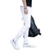 Title Men's Ripped Slim Fit Jeans - Distressed Black & White 9/10 Length Skinny Denim Pants (Streetwear Essential)_mkmklike.com