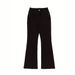 Women's Clothing High Elasticity Flared Jeans, Solid Color Denim, Street Style, Pockets, Slim Fit, Commuter Trousers, Women's._mkmklike.com