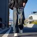 American Style Jeans, Men's Spring And Autumn High Street Vintage Loose Wide Pants, Trendy Brand Casual Straight Leg_mkmklike.com