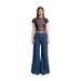 European And American Fashion High-waisted Washed Flared Jeans, Loose Wide-leg Pants, Vintage Floor-length Trousers,_mkmklike.com