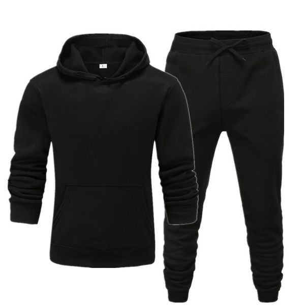 Men's Clothing men's casual sports fitness solid color sweatshirt suit hooded sweatshirt_mkmklike.com