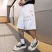 Men's Heavyweight Designer Graffiti Dirty Denim Shorts High End Casual Outdoor Five Point Pants Cool Stylish Fit_mkmklike.com