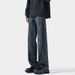 American Retro Patchwork Jeans For Men, Spring Trendy Vibe Loose Wide-leg Casual Pants, Stylish Straight-leg Trousers_mkmklike.com