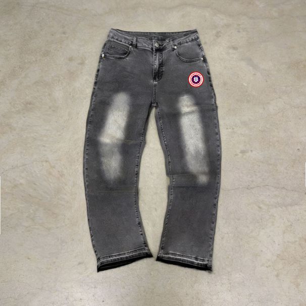 Men's Clothing Menswear Trendy Brand Tassel Jeans With Distinctive Hem Design And US Map Straight Leg Jeans_mkmklike.com