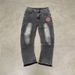 Men's Clothing Menswear Trendy Brand Tassel Jeans With Distinctive Hem Design And US Map Straight Leg Jeans_mkmklike.com