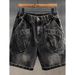 Men's Heavyweight Cargo Denim Shorts Summer Trendy Loose Fit Versatile Functional Style Large Pockets Five Point Pants_mkmklike.com