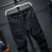 Men's Slim Fit Black Ripped Jeans Winter Korean Style Stretch Skinny Denim Pants With Patch Details Fleece-Lined Comfort_mkmklike.com