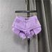 Low Waisted Pink Denim Shorts for Women Summer 2026 Style Exposed Pockets Wide Leg a Line Hot Pants Hot Girl Look_mkmklike.com