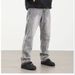 Men's Light Gray Washed Denim Jeans Relaxed Straight Leg Distressed Hem Midweight Cotton High Street Fashion Summer Pants_mkmklike.com