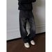 Men's 16oz High-Density Selvedge Denim Jeans - Classic Straight Fit With Cat Whiskers & Honeycomb Wash (Black, M/L/Xl/Xxl)_mkmklike.com