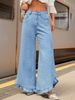 Women's Clothing Trendy Wide-Leg Jeans For Women – Light Blue, Mid-Rise, Non-Stretch & Street Style – XS To XL_mkmklike.com