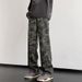 Spring High Street Micro-pull Pants American Camouflage Jeans Men's Straight Design High Sense_mkmklike.com