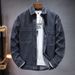 Men's Clothing New Casual Men's Jackets For Spring 2025, Trendy And Handsome Lapel Versatile Slightly Loose Men's Denim Shirts_mkmklike.com