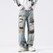 Men's Distressed Flare Jeans – High Street Wide Leg Ripped Denim Pants (29-36)_mkmklike.com