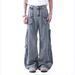 Nostalgic Blue Denim Straight Leg For Men And Women, Spring New Design Sense, Front Pocket, Back Waist, Leather Tag_mkmklike.com