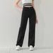 Cross-border Bestseller New Fashion Elegant Women's Straight-leg Denim Pants With Diamond Line Design_mkmklike.com