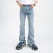 Showing Long Legs, Multi-colored Jeans, Showing Thin Wide Legs, Slightly Pulled, Washed Straight Men_mkmklike.com