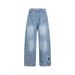 American Retro Washed Cartoon Curved Blade Jeans For Men And Women, Street Style, Loose Fit, Cool And Casual Wide Leg Pants._mkmklike.com