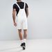 Men's Clothing Retro Men's Denim White Circle Hem Shorts Overalls_mkmklike.com
