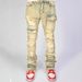 Men's Clothing Men's Straight Leg Denim Workwear Pants Fashionable Style Elastic Waist Hole Design Layered Flared Jeans_mkmklike.com