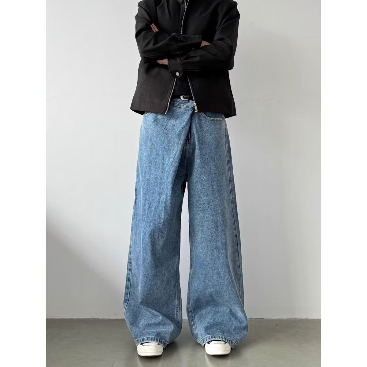 Men's Loose Fit Casual Pants Cross Border American Retro Style Trendy Brand Simple Wide Leg Trousers Versatile New Style_mkmklike.com
