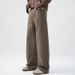 Men's Loose Fit A-Line Jeans – Sand-Washed Denim Pants For Everyday Wear (S-2XL, Coffee/Black)_mkmklike.com
