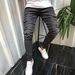 Men's Skinny Jeans Ripped Stretch Patch Denim Layered Pants European American Street Style New_mkmklike.com