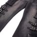 High Street Vibes Trendy Lace-Up Cargo Jeans For Men Punk Vintage Washed Design Niche Slightly Flared Long Pants_mkmklike.com