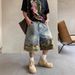 Men's Clothing Men's Summer Retro Faux Denim Shorts High Waist Loose Fit Trendy Camouflage Two-Piece Set Five-Point Pants Streetwear_mkmklike.com
